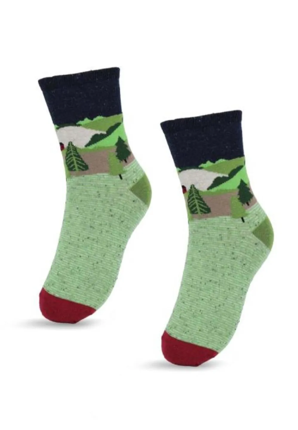 Șosete Dama din Bumbac Organic cu Model Pădure - 1