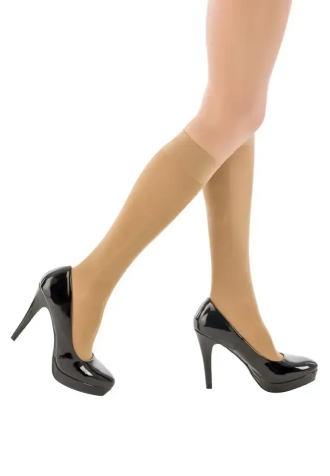 Șosete Penti Micro 70 DEN Sub Genunchi – Opace, Lucioase, Bej