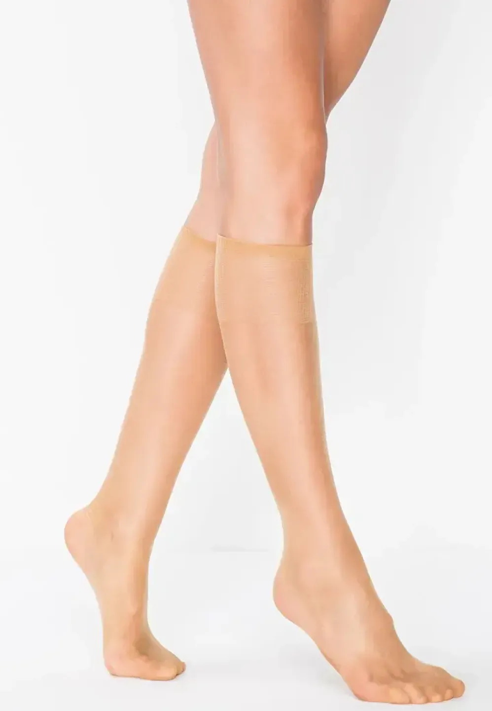 Sosete Penti Fit 15 Den, Sub Genunchi, Lucioase, Bej - 1