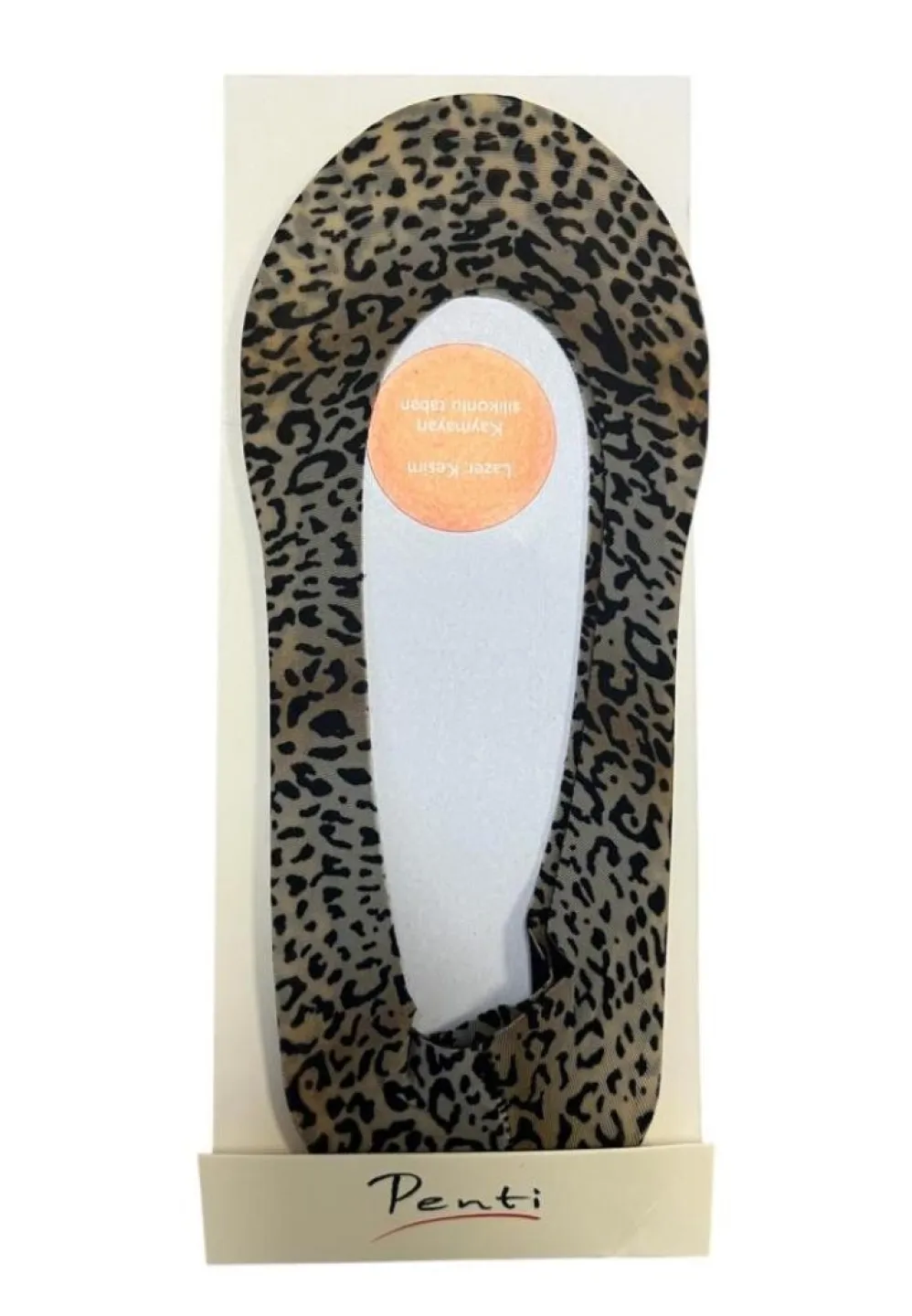 Tălpici damă fără cusătură, imprimeu leopard, călcâi cu silicon - 1