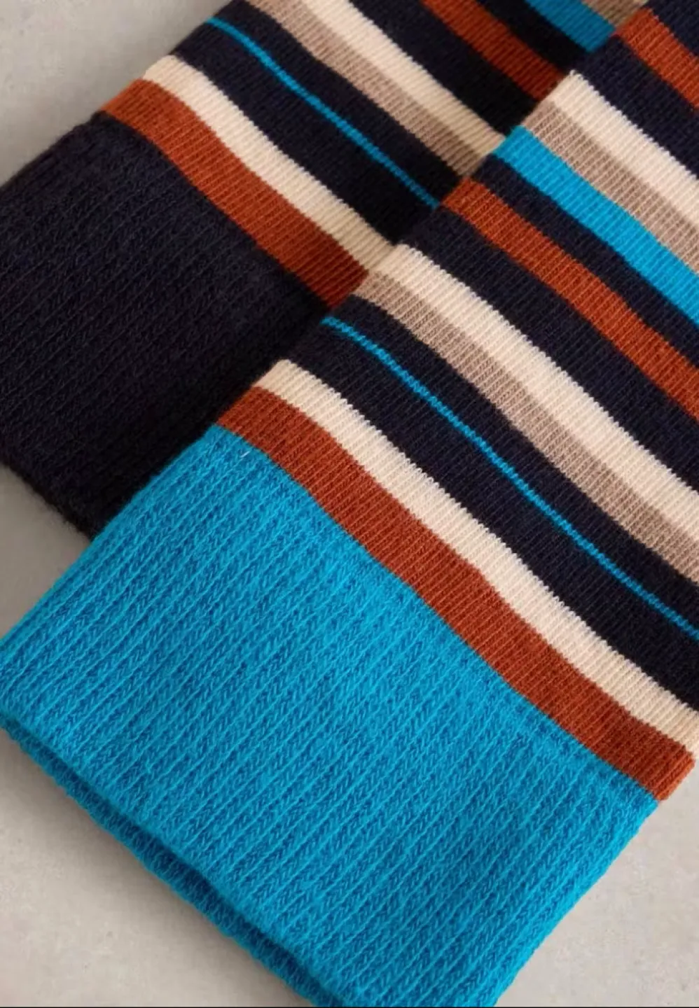 Șosete Bărbați Bumbac Organic – Model Colorat cu Dungi, Fără Cusătură - 2