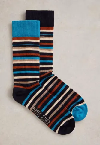 Șosete Bărbați Bumbac Organic – Model Colorat cu Dungi, Fără Cusătură