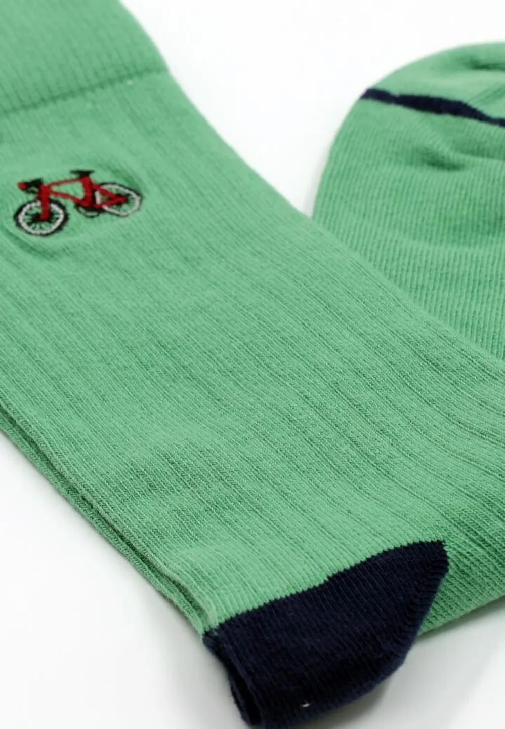 Șosete Bărbați Bumbac Organic – Model cu Bicicletă, Fără Cusătură, Verde - 2