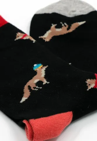 Șosete Bărbați Bumbac Organic – Model cu Lup, Fără Cusătură hover