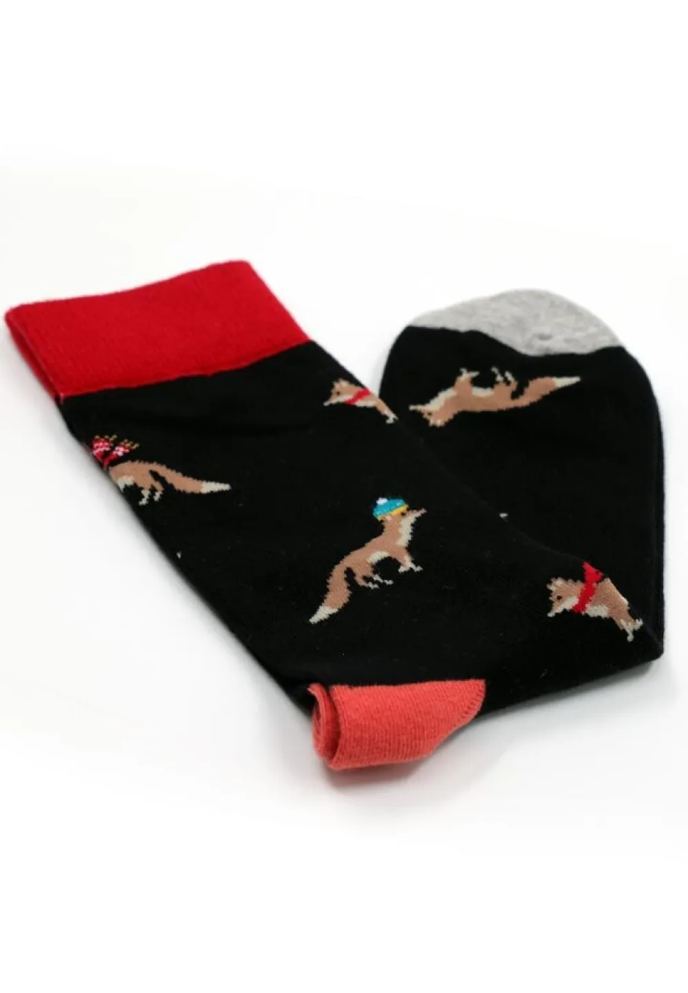 Șosete Bărbați Bumbac Organic – Model cu Lup, Fără Cusătură - 1