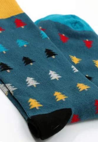 Șosete Bărbați Bumbac Organic – Model cu Brăduți, Fără Cusătură hover