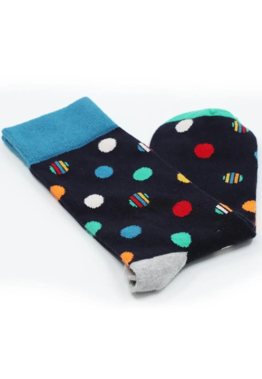 Șosete Bărbați Bumbac Organic – Model cu Buline, Fără Cusătură, Bleumarin - 1