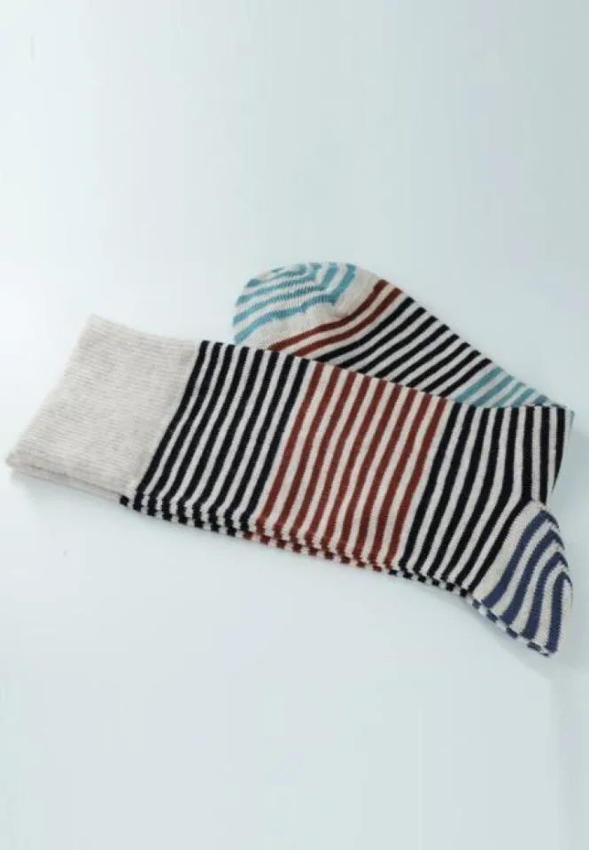 Șosete Bărbați Bumbac Organic Fără Cusătură cu Dungi