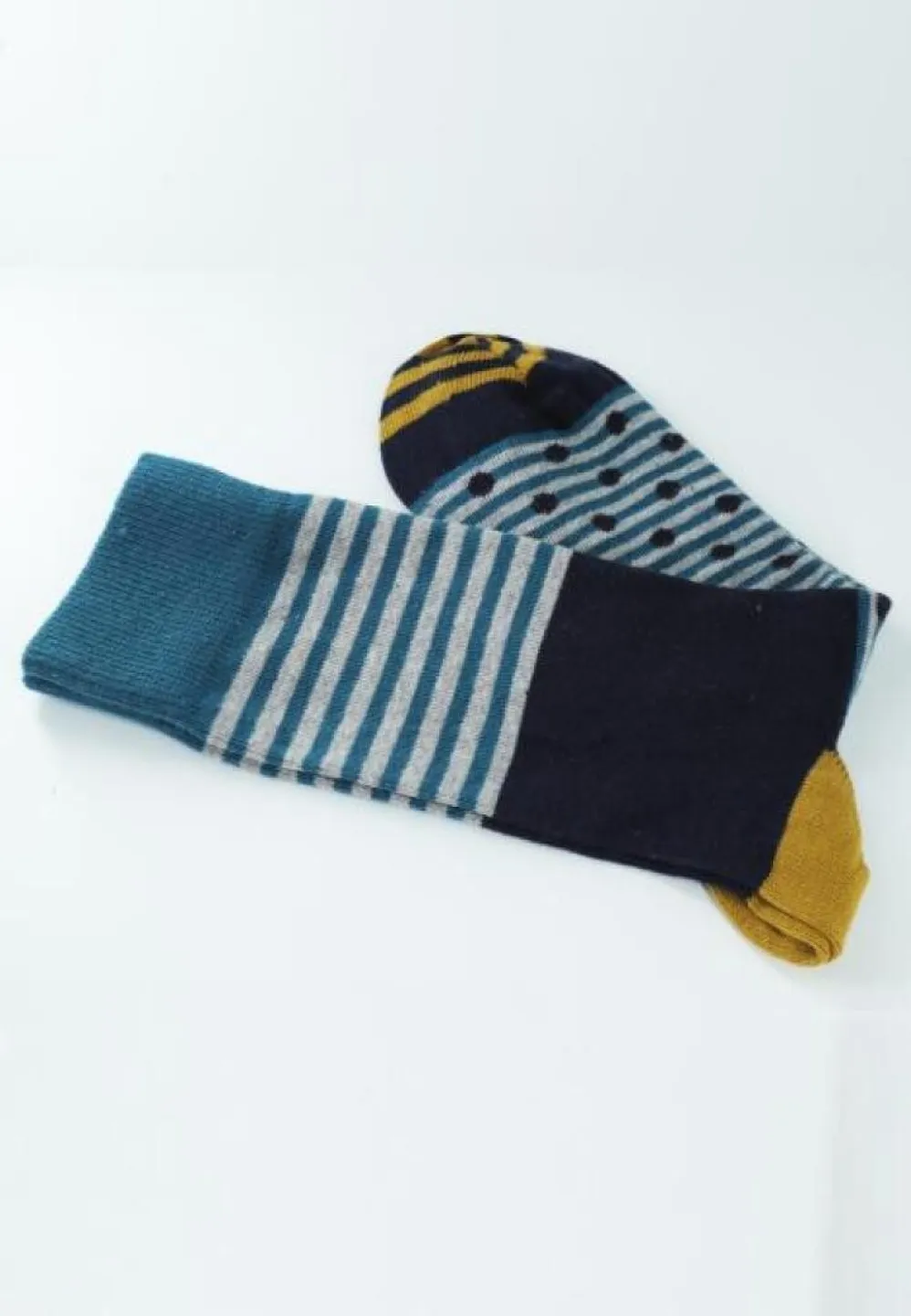 Șosete Bărbați Bumbac Organic Fără Cusătura cu Dungi și Buline - 1