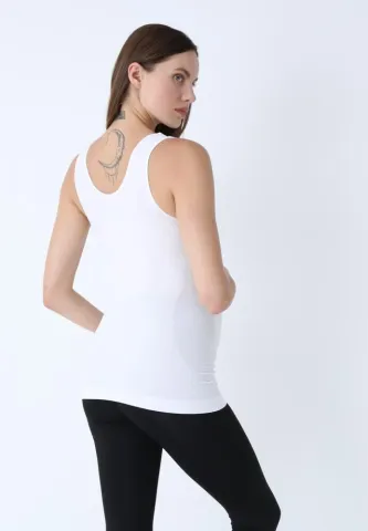 Maiou de gravidă fără cusături din Modal alb hover