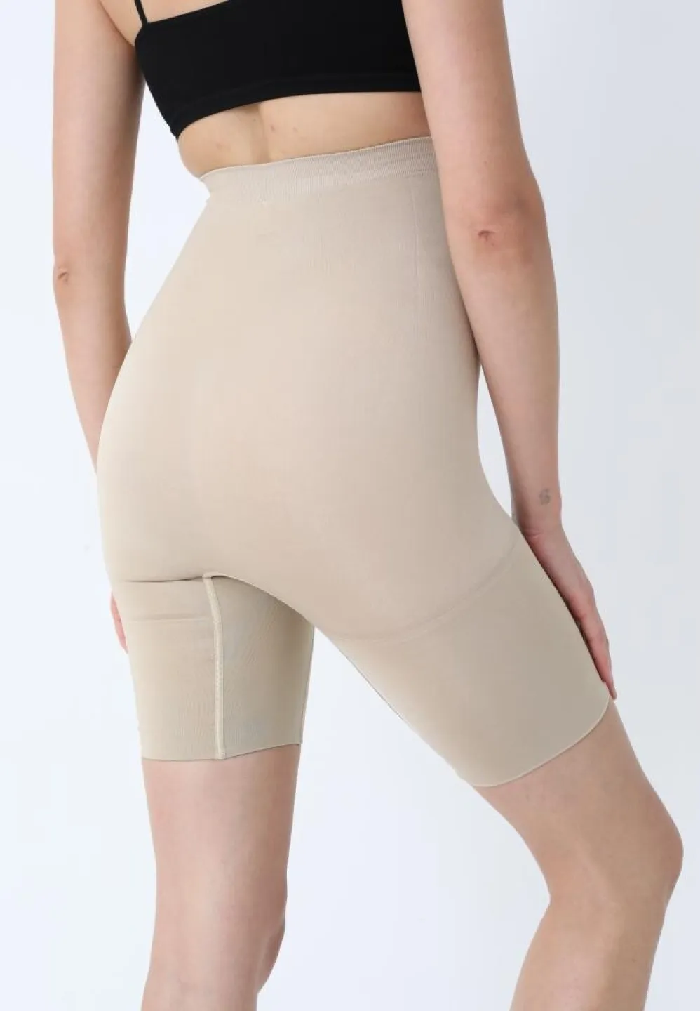 Burtieră Modelatori Scurți cu Talie Înaltă, bej - 2