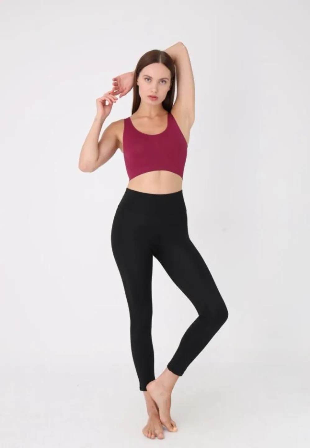 Bustieră damă cu bretele late, fără push-up, bordo - 3