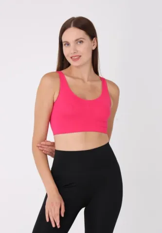 Bustieră damă cu bretele late, fără push-up, fucsia