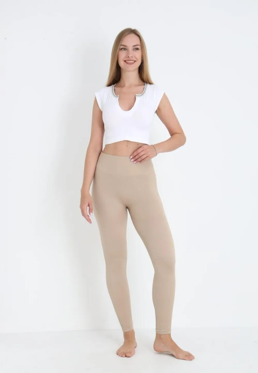 Tricou crop damă cu mânecă scurtă, alb - 2