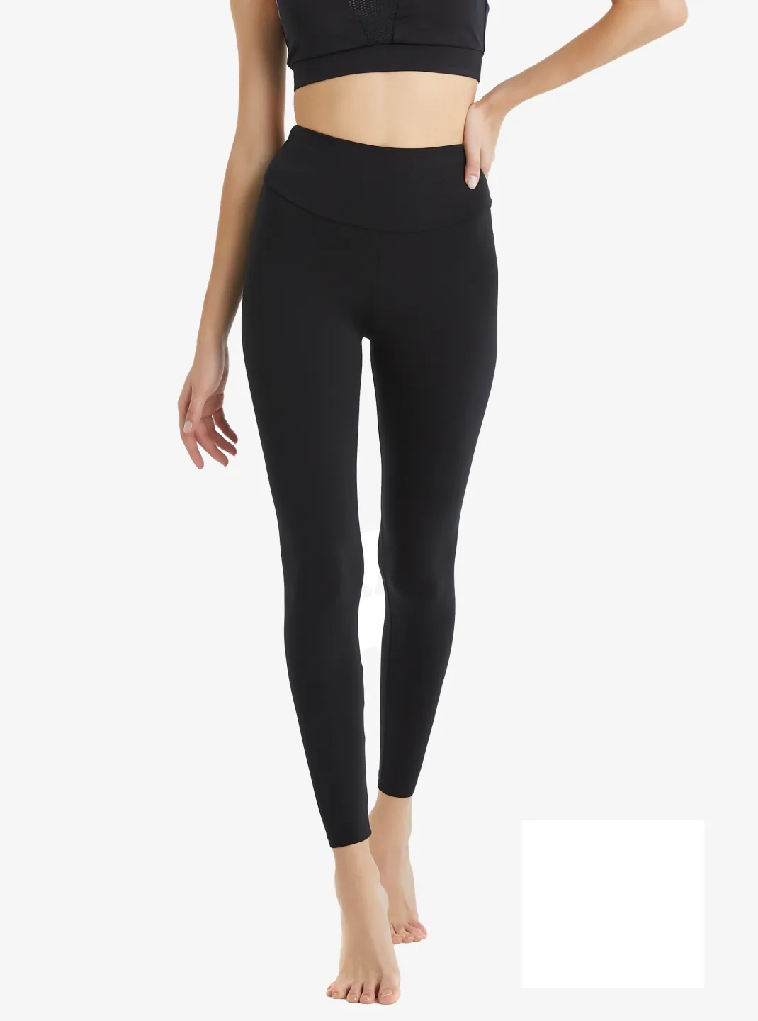 Colanți damă negri din bumbac, comozi și practici. - 1