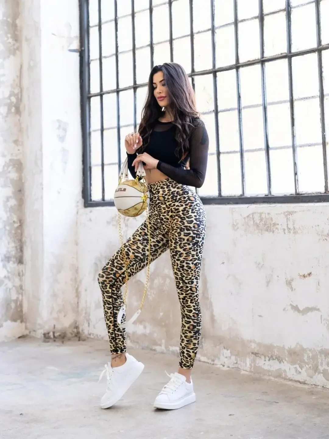 Colanți damă leopard pentru stil casual - 1