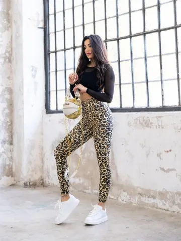 Colanți damă leopard pentru stil casual