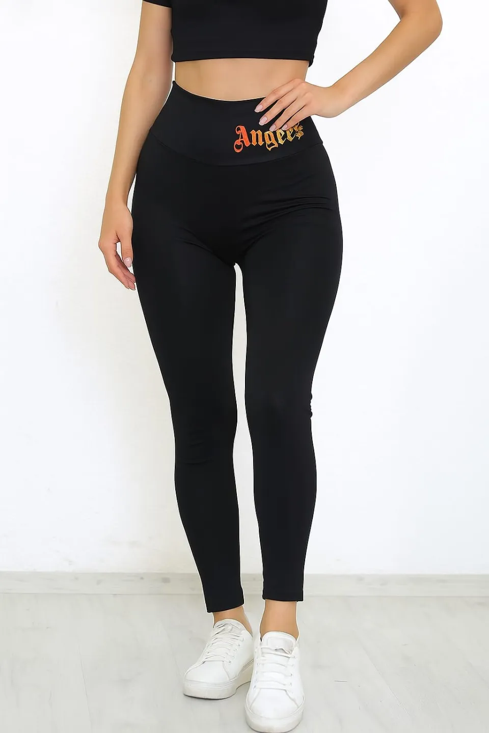 Colanți damă negru Angels pentru stil casual - 1