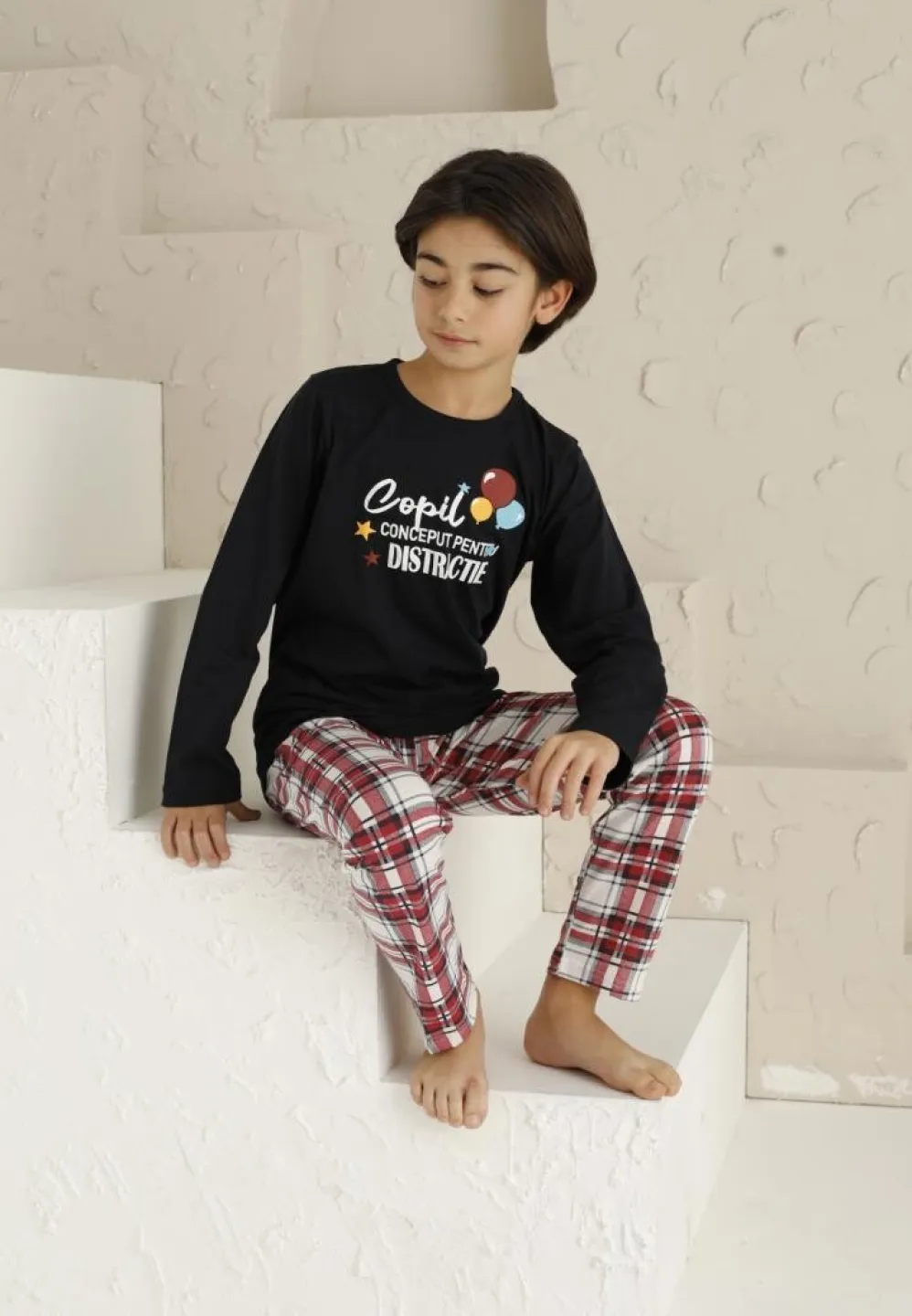 Pijama băieți, mânecă lungă și pantaloni lungi, Copil Distracție - 3