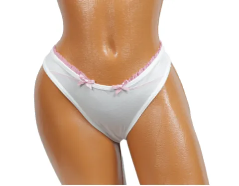 Chiloti Dama, Tanga, Dantelă și Fundiță, Alb – Eleganță și Feminitate