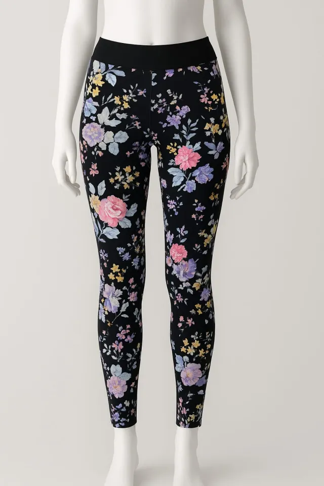 Colanți damă Penti Flower, negru