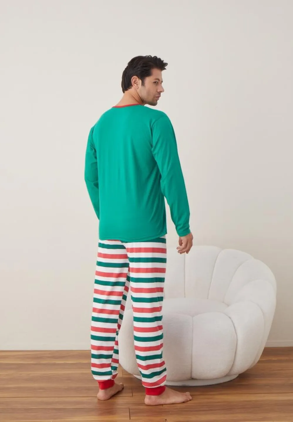 Pijama Crăciun Bărbat, Pantaloni Lungi, Mânecă Lungă, Verde, What The Elf? - 2
