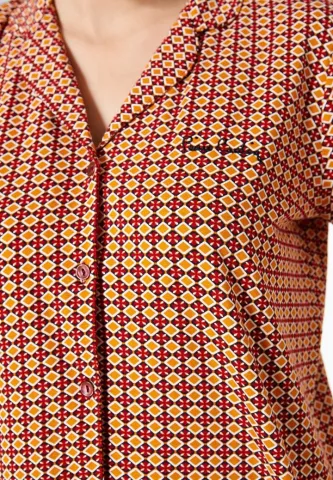 Pijama Dama Bumbac Pierre Cardin, Cămașă și Short cu Carouri hover