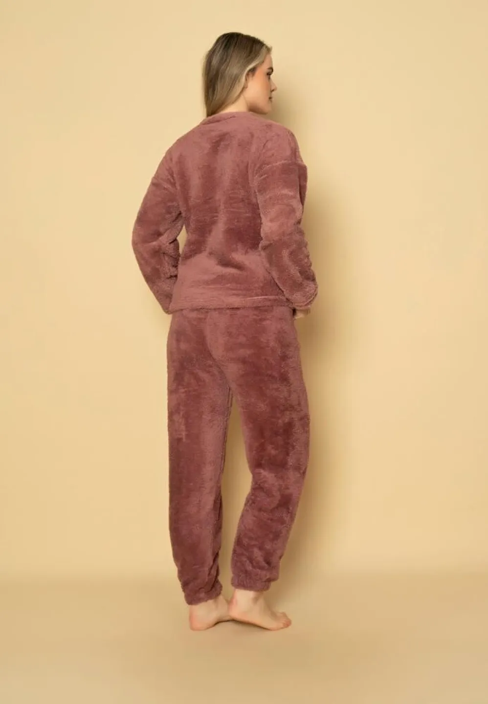 Pijama cocolino damă mov cu imprimeu Rain and Snow - 2