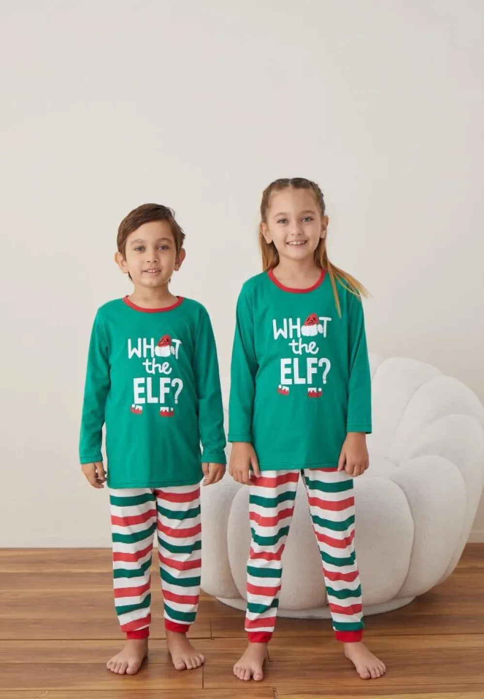 Pijama Crăciun Fete și Băieți Mânecă Lungă Pantalon Lungi Verde WHAT the ELF? - 2