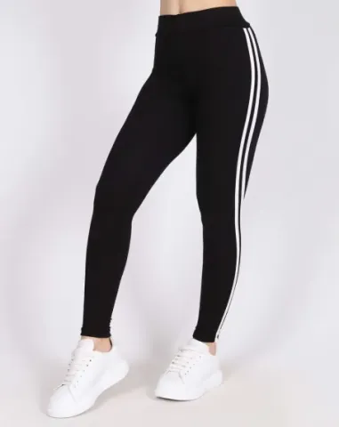 Colanți damă Negri cu dungi duble