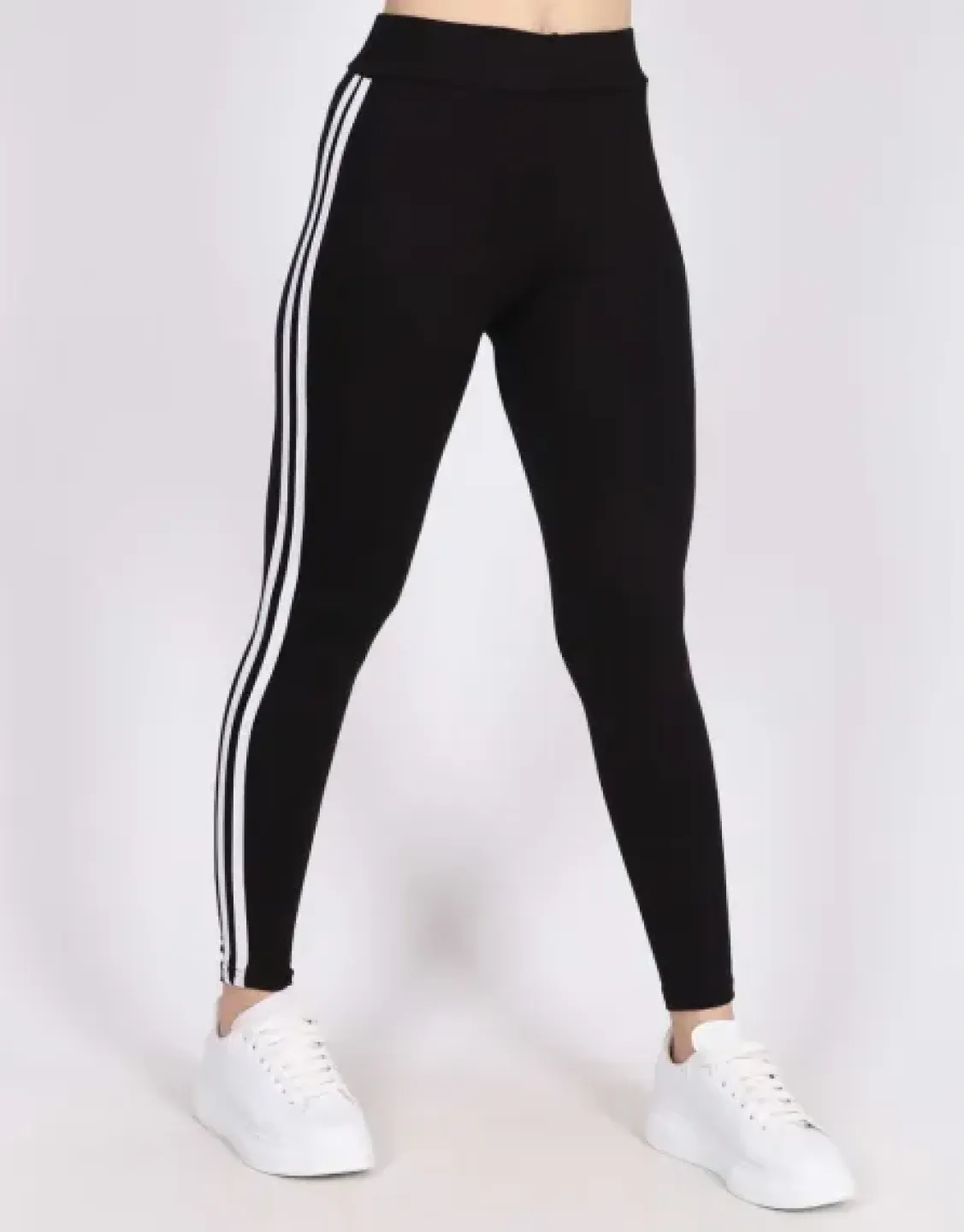 Colanți damă Negri cu dungi duble - 2