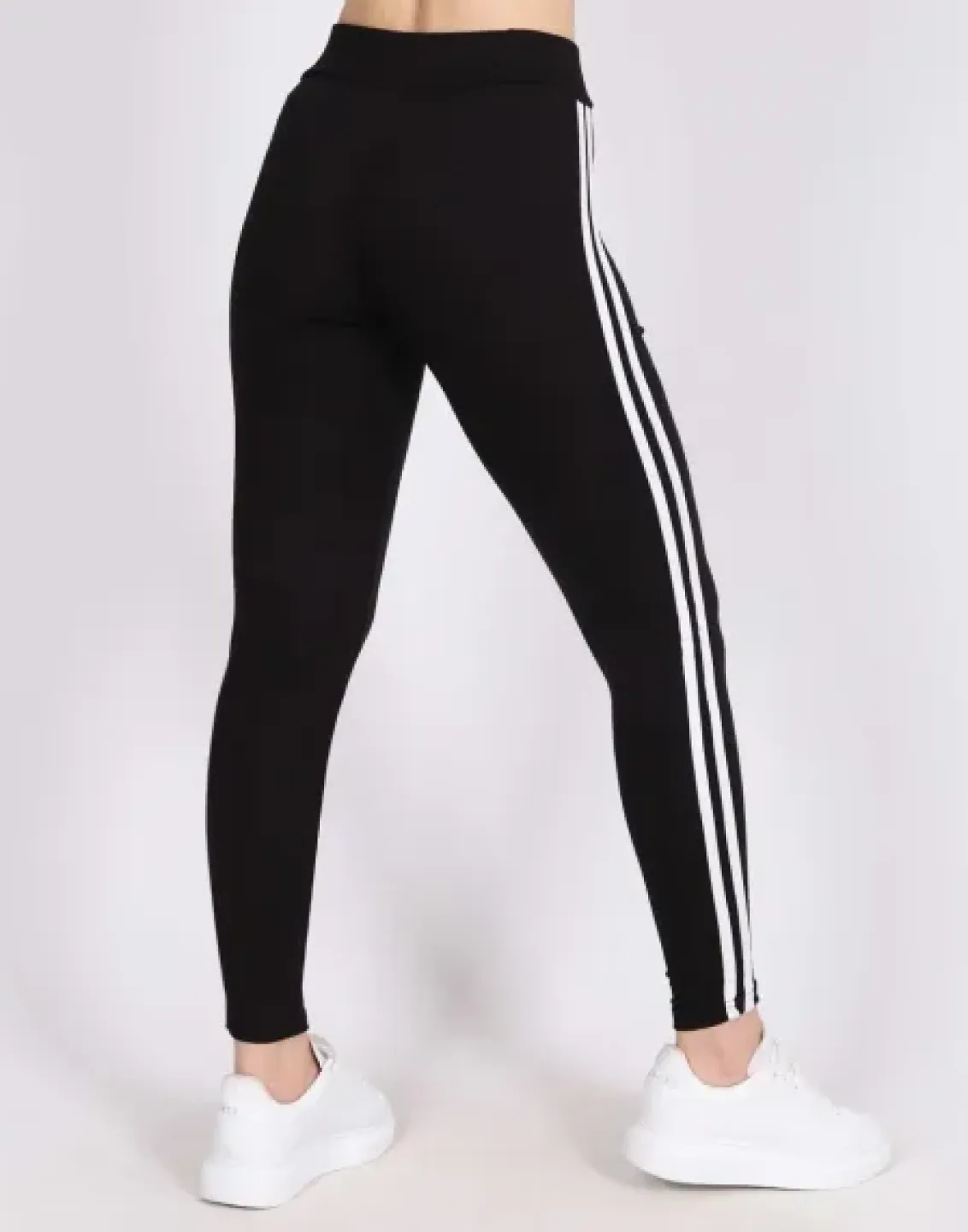 Colanți damă Negri cu dungi duble - 3