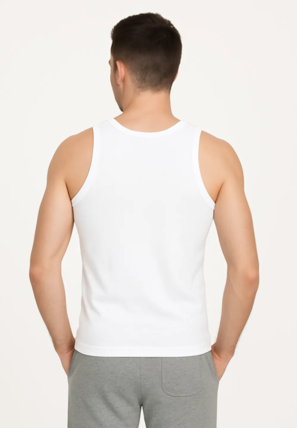 Maiou bărbați din bumbac Alb - 2