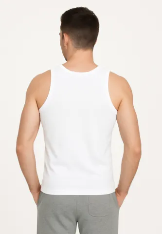 Maiou bărbați din bumbac Alb hover