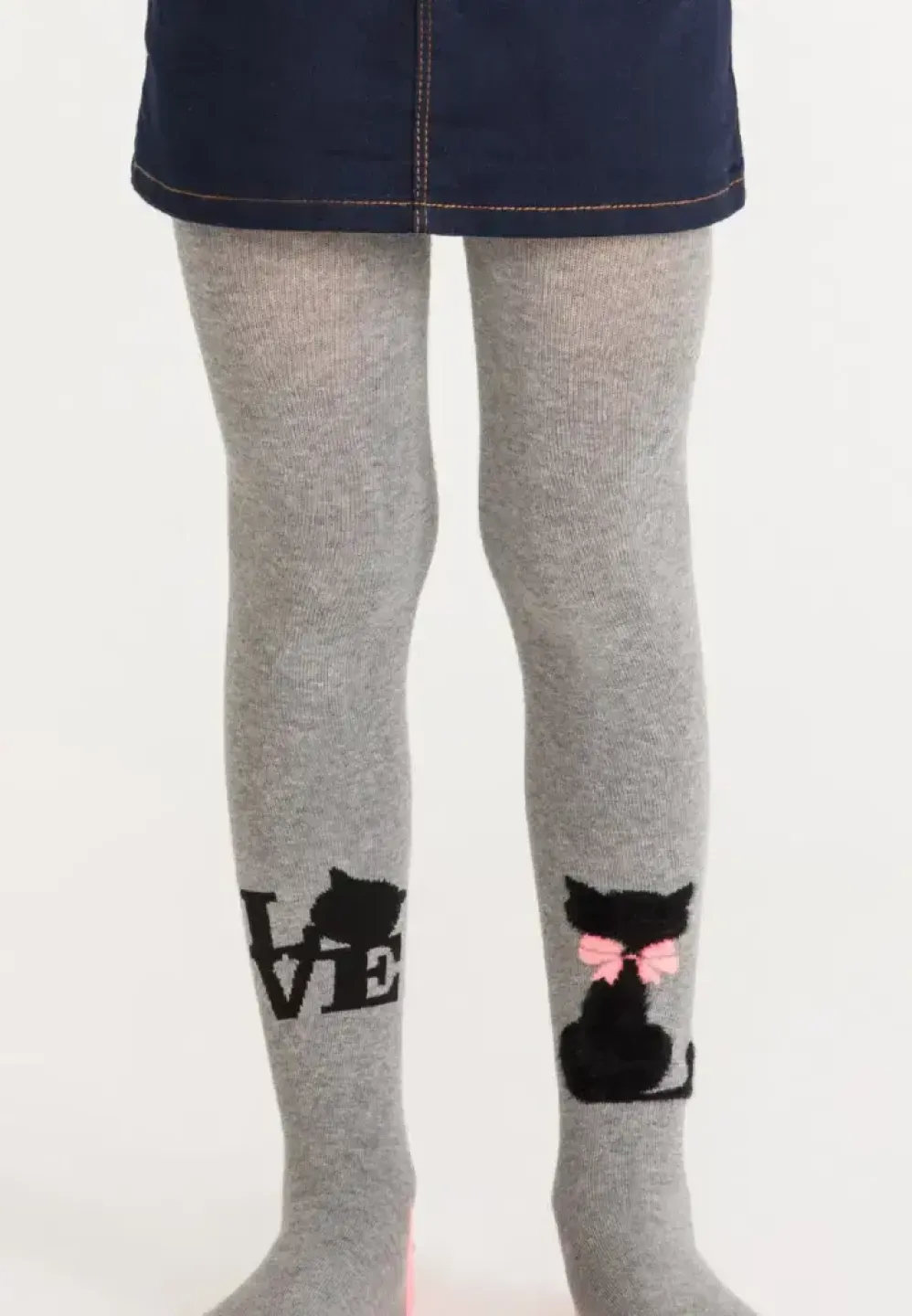 Dres fetițe bumbac Penti Fluffy Cat, Gri Deschis - 1