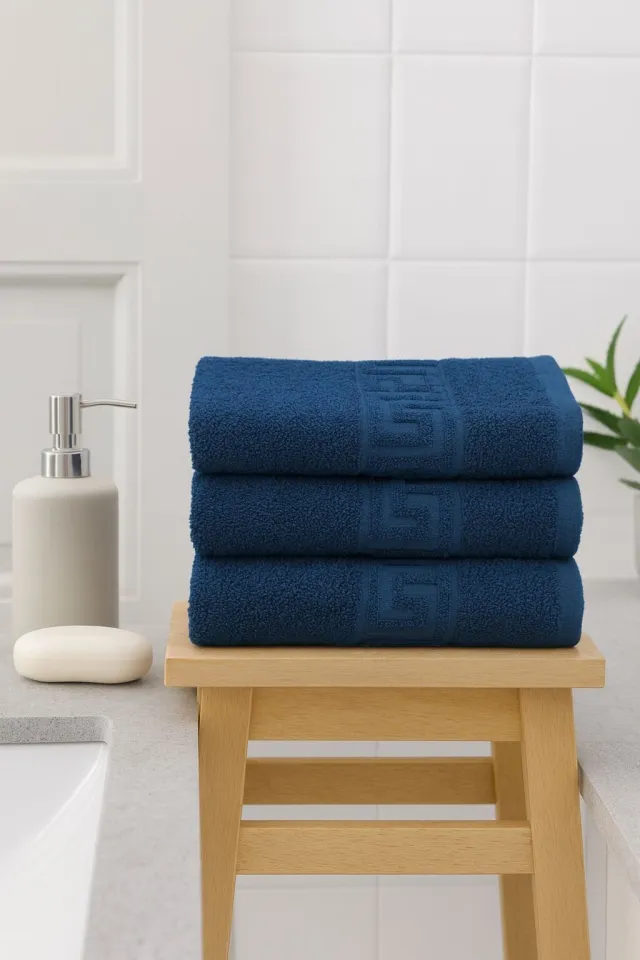 Set 3 prosoape bumbac Bleumarin 500 g 50×90 cm