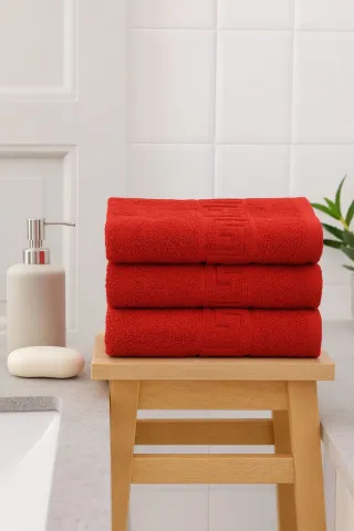 Set 3 prosoape bumbac Roșu 50×90 cm 500 g