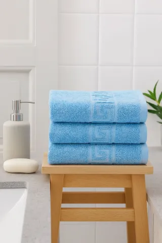 Set 3 prosoape bumbac Blue 50×90 cm 500 g