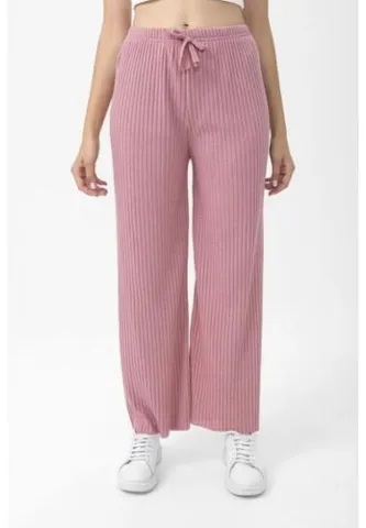 Pantalon damă lungi Plisat Roz hover