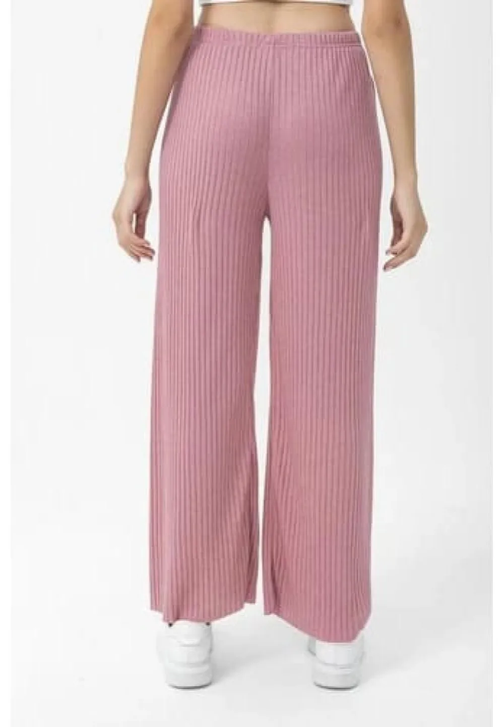 Pantalon damă lungi Plisat Roz - 3