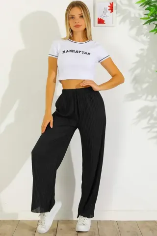 Pantalon damă lungi Plisat Negru