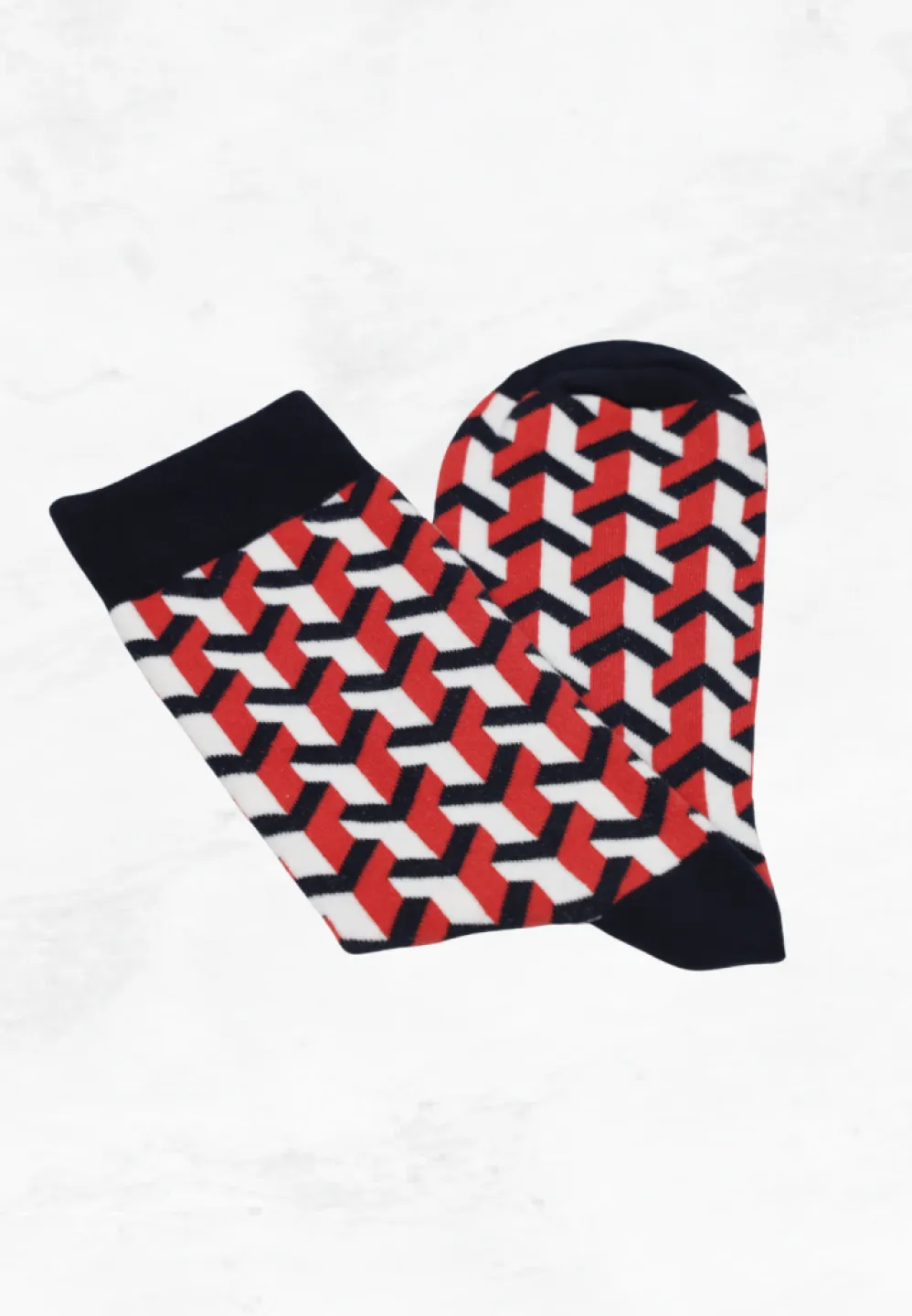 Șosete Confortabile pentru Bărbați – Carouri Vesele, Roșu Intens - 1