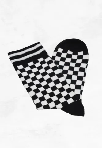 Șosete Bărbați Negre cu Carouri – Model Vesel, Fără Cusătură