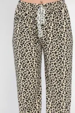 Pantalon damă din polar Leopard hover