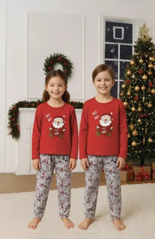 Pijama copii Crăciun Roșie cu Moș Crăciun